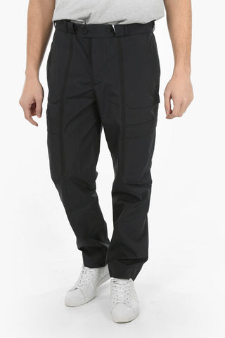 Tech-fabric Cargo Pants with Waist Drawstring