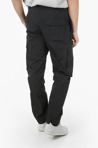 Tech-fabric Cargo Pants with Waist Drawstring