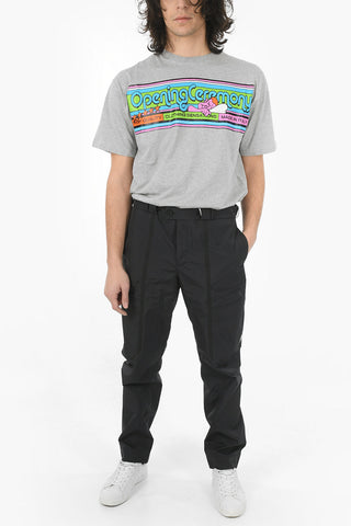 Tech-fabric Cargo Pants with Waist Drawstring