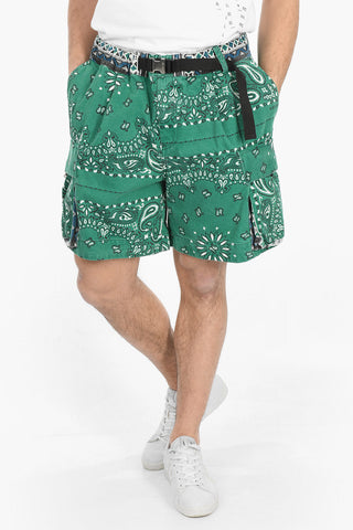 Shorts Stampati Con Cintura E Tasche Laterali