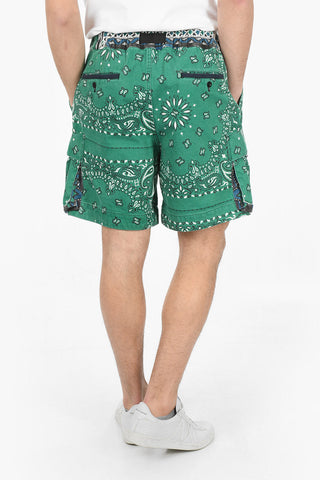 Shorts Stampati Con Cintura E Tasche Laterali