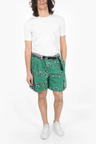 Shorts Stampati Con Cintura E Tasche Laterali
