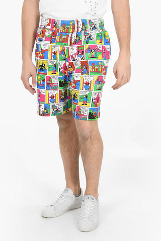 Comic Print Brushed Cotton Shorts