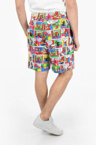 Comic Print Brushed Cotton Shorts