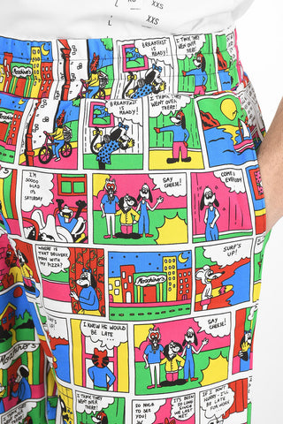 Comic Print Brushed Cotton Shorts