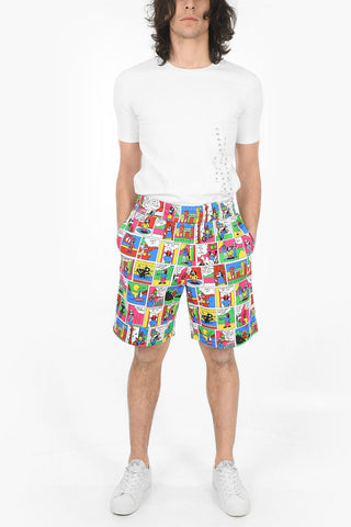 Comic Print Brushed Cotton Shorts