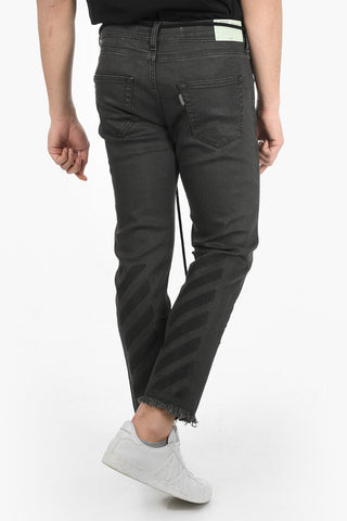 Raw Cut-edged M&F Cropped Fit Coated Denims