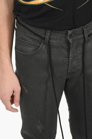 Raw Cut-edged M&F Cropped Fit Coated Denims