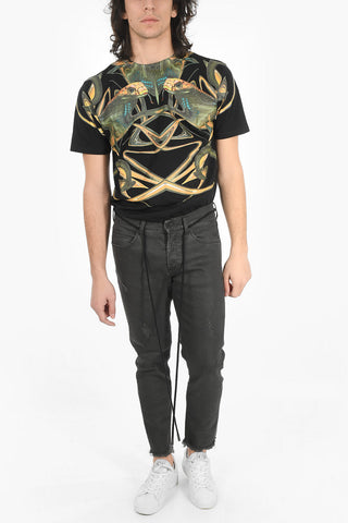 Raw Cut-edged M&F Cropped Fit Coated Denims