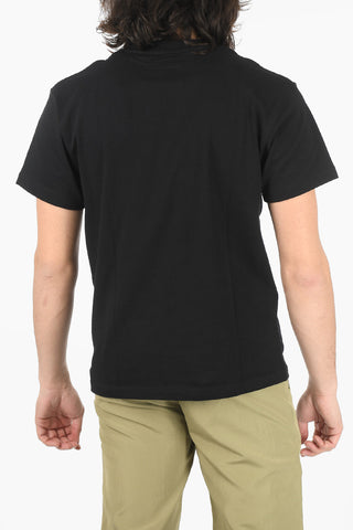 Cotton-jersey T-shirt with Debossed Lettering Logo