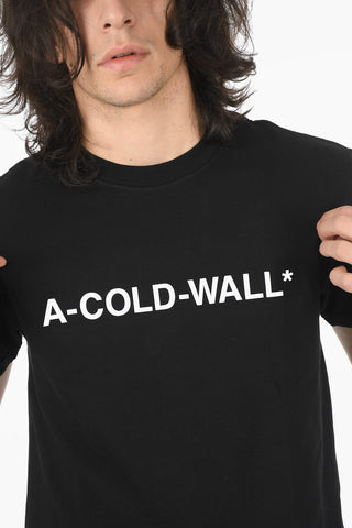 Cotton-jersey T-shirt with Debossed Lettering Logo