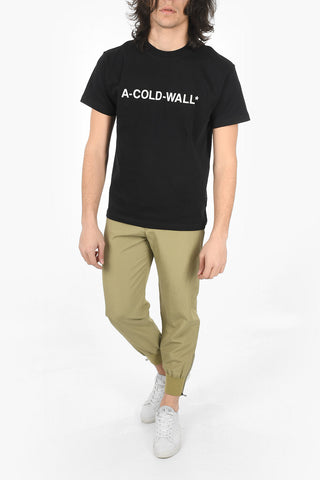 Cotton-jersey T-shirt with Debossed Lettering Logo