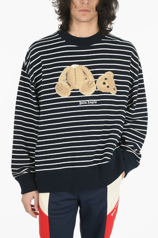 Maglia Girocollo BEAR STRIPES con Ricamo in Spugna