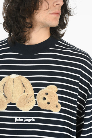Maglia Girocollo BEAR STRIPES con Ricamo in Spugna