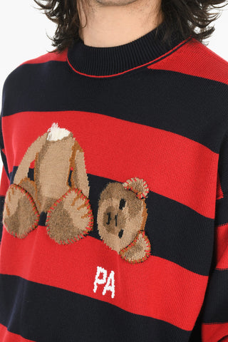 Crew Neck BEAR STRIPES Wool Sweater