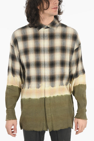 Camicia Sfumata CURVED LOGO in Misto Lino