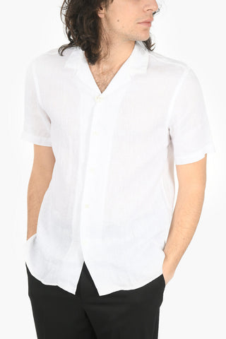 Camicia Baker Lino M/ C Tinto Capo