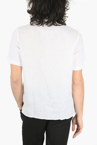 Camicia Baker Lino M/ C Tinto Capo