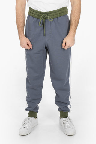 Contrasting Bands Fleece Cotton Sweatpants