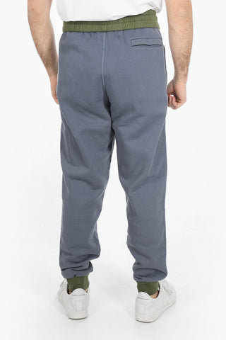 Contrasting Bands Fleece Cotton Sweatpants