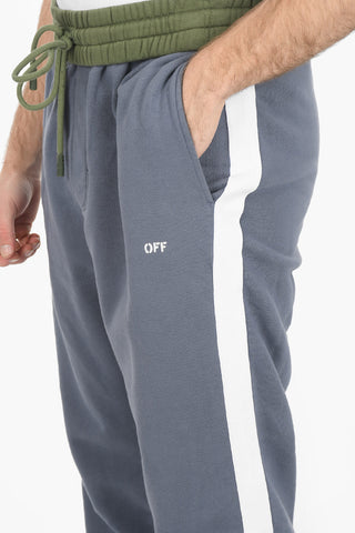 Contrasting Bands Fleece Cotton Sweatpants