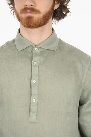 Camicia Tyler Lino M/ L Tinto Capo