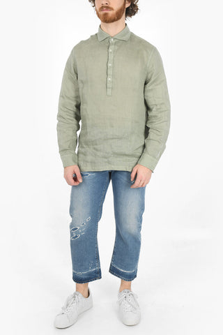 Camicia Tyler Lino M/ L Tinto Capo