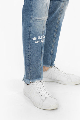 Maxi Zip DO NOT DEMOVE Cropped Fit Denims 18cm