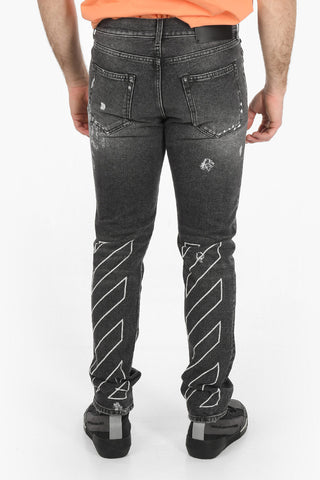 Lived-in DIAG OUTLINE Skinny Fit Denims 15cm