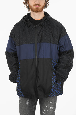 Printed Windbreaker With Hidden Hood