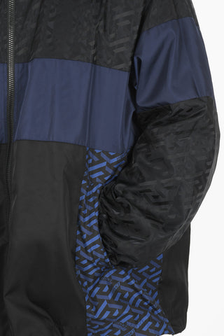 Printed Windbreaker With Hidden Hood