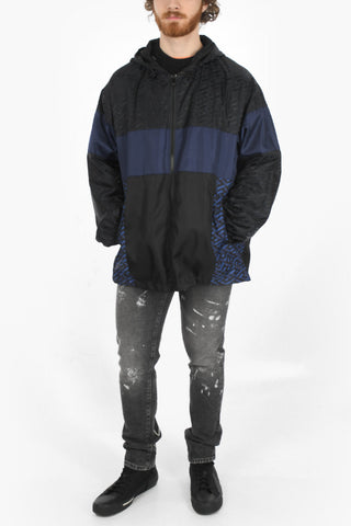 Printed Windbreaker With Hidden Hood