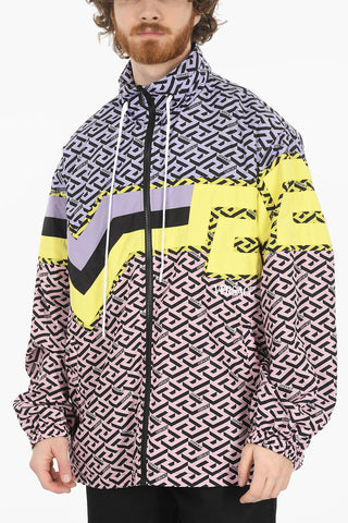Printed Windbreaker With Hidden Hood