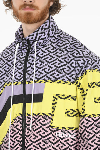 Printed Windbreaker With Hidden Hood