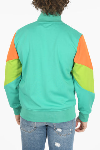 Zipped COLORBLOCK Mock Neck Sweatshirt