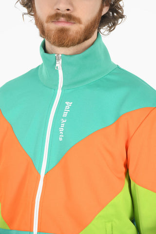 Zipped COLORBLOCK Mock Neck Sweatshirt