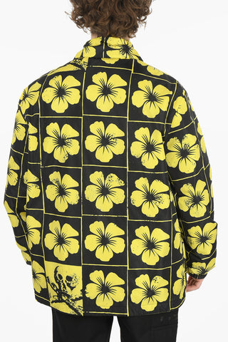 Giubbotto DAMIER COACH con Bottoni Automatici e Motivo Floreale 
