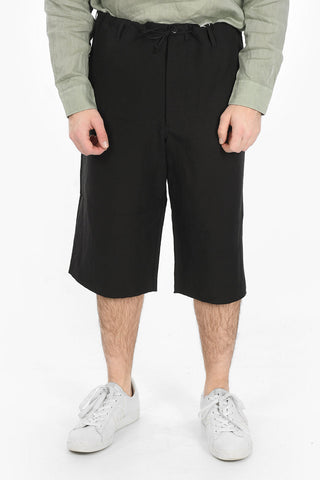 MM10 Linen-blend Shorts with Raw-cut Hems