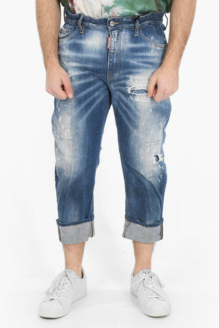 Cropped BIG DEAN'S BROTHER Denims with Distressed Effect 17cm