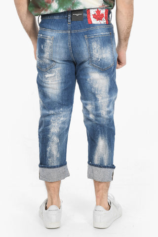 Cropped BIG DEAN'S BROTHER Denims with Distressed Effect 17cm