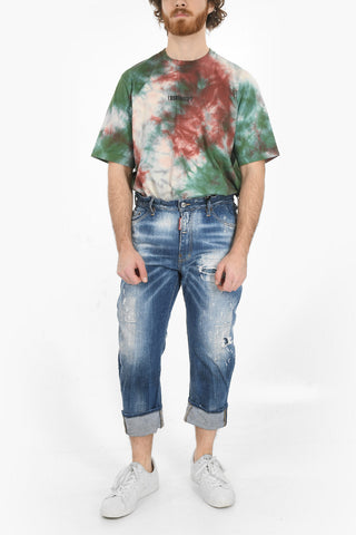 Cropped BIG DEAN'S BROTHER Denims with Distressed Effect 17cm
