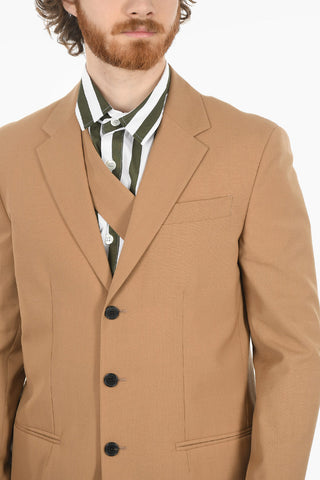 Single-breasted Wool Blend Coat with Flush Pockets