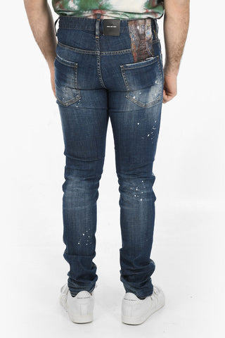 Tapered-fit COOL GUY Denims with Paint-splash Pattern 15cm