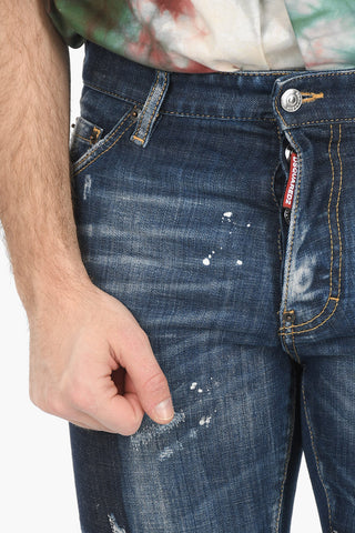 Tapered-fit COOL GUY Denims with Paint-splash Pattern 15cm