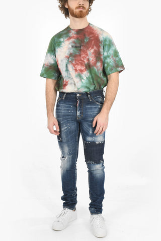 Tapered-fit COOL GUY Denims with Paint-splash Pattern 15cm