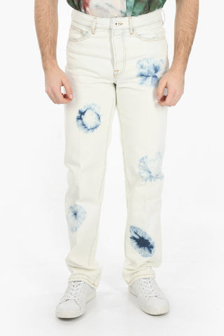 5 Pocket CROSS SHIBORI Light Wash Denims 21cm