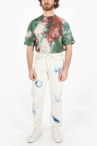 5 Pocket CROSS SHIBORI Light Wash Denims 21cm