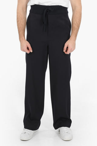 Wool Pants with Knit Detail