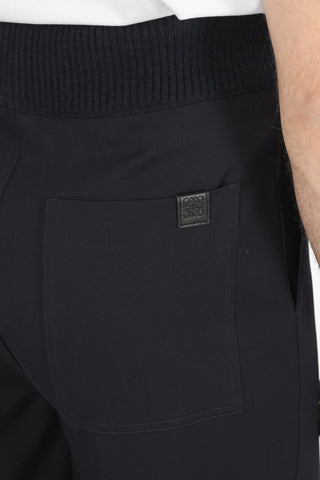 Wool Pants with Knit Detail