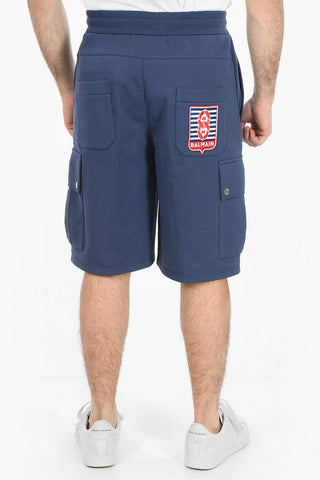 Shorts In Cotone Garzato Con Tasche Laterali E Coulisse